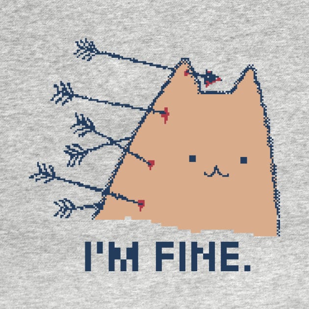 I'm Fine 80s Pixel Art Cat by pxlboy